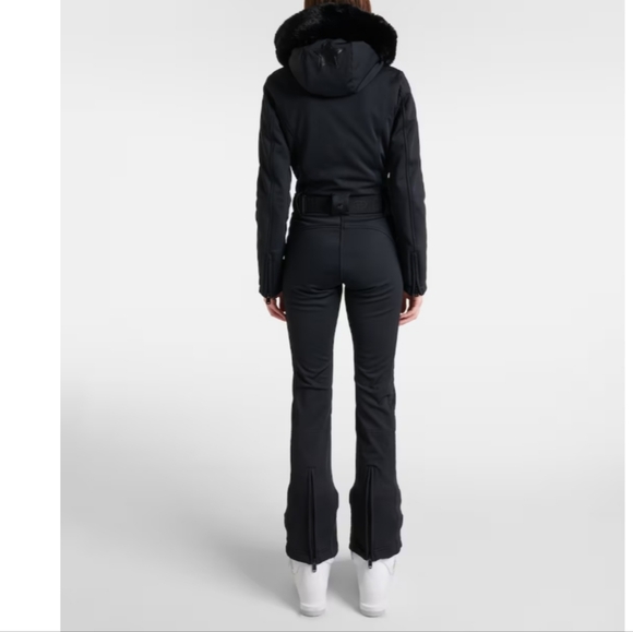 Goldbergh Parry Belted Hooded Faux Fur Trimmed Ski Suit In Black 4 NWT - Picture 5 of 16